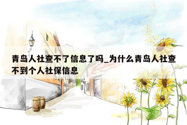 青岛人社查不了信息了吗_为什么青岛人社查不到个人社保信息