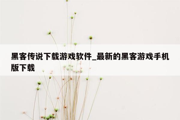 黑客传说下载游戏软件_最新的黑客游戏手机版下载