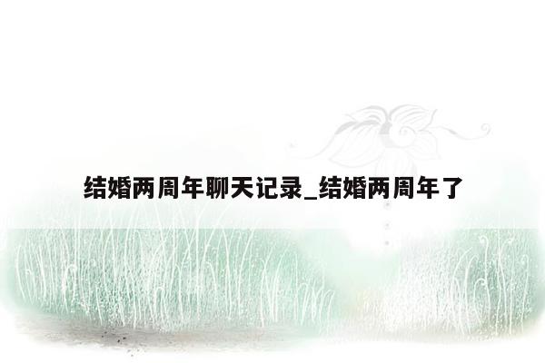 结婚两周年聊天记录_结婚两周年了