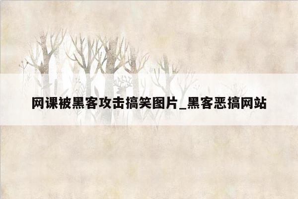 网课被黑客攻击搞笑图片_黑客恶搞网站