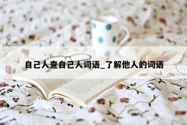 自己人查自己人词语_了解他人的词语