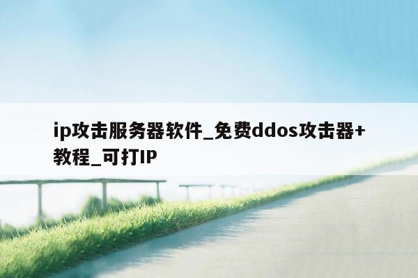 ip攻击服务器软件_免费ddos攻击器+教程_可打IP