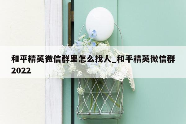 和平精英微信群里怎么找人_和平精英微信群2022