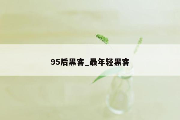 95后黑客_最年轻黑客
