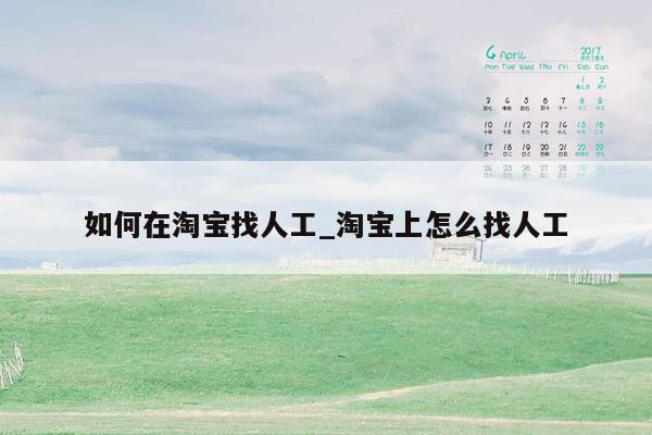 如何在淘宝找人工_淘宝上怎么找人工